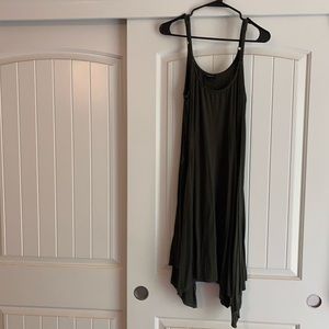 Green flowy spaghetti strap dress